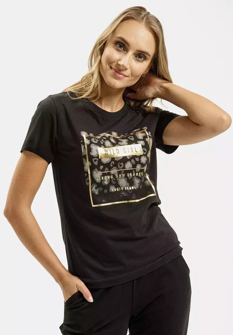 

Футболка с принтом Cross Jeans, черный