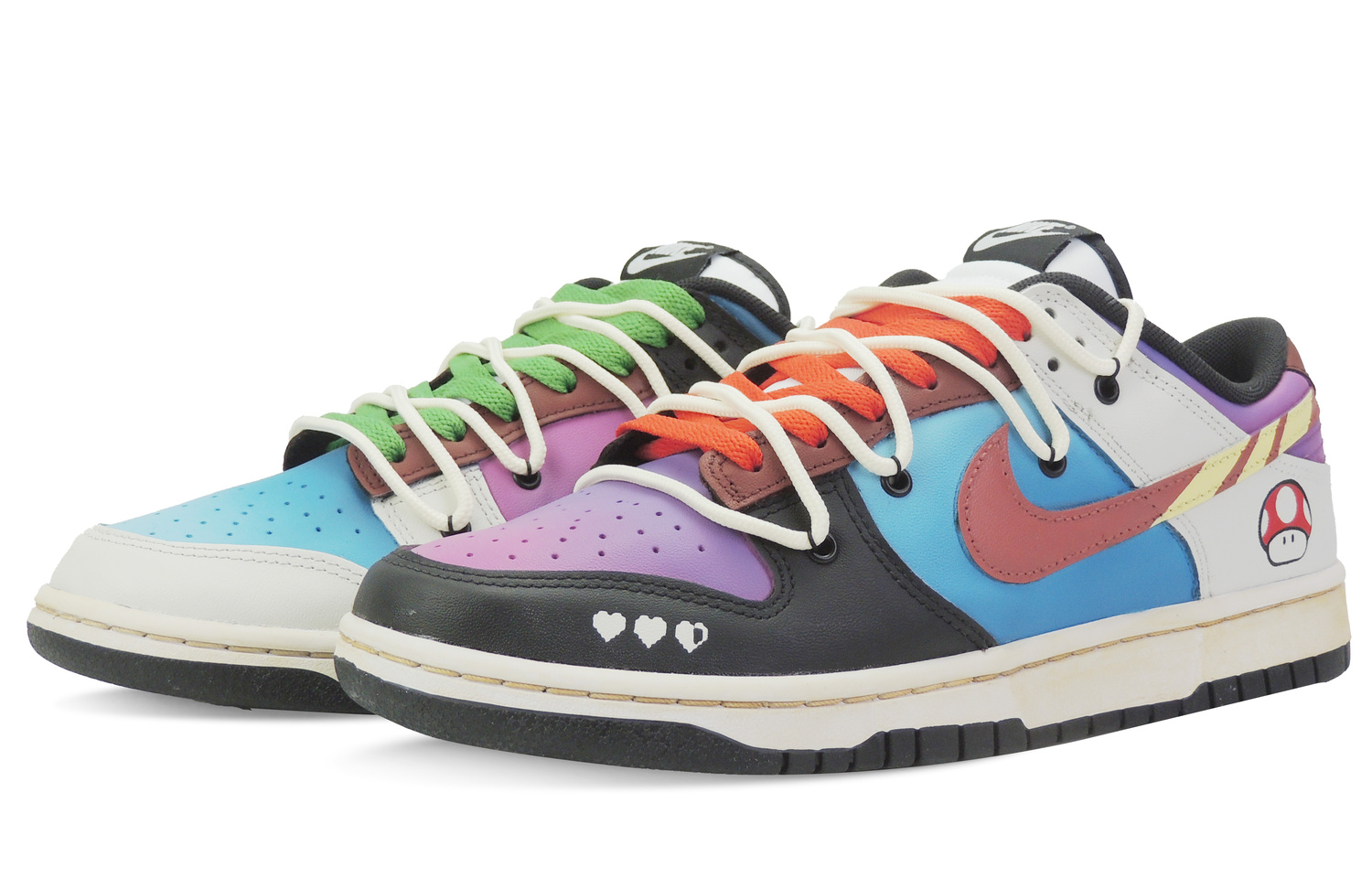 Детские Кроссовки Nike Dunk Low Retro Super Mario Мужские Черно-Фиолетовые