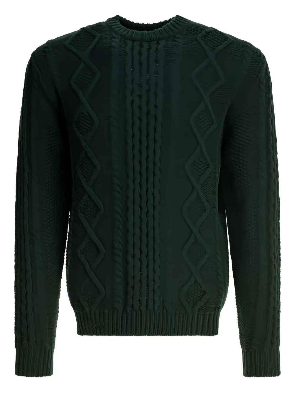 

Свитер с круглым вырезом, связанный косами RAKKI, зеленый