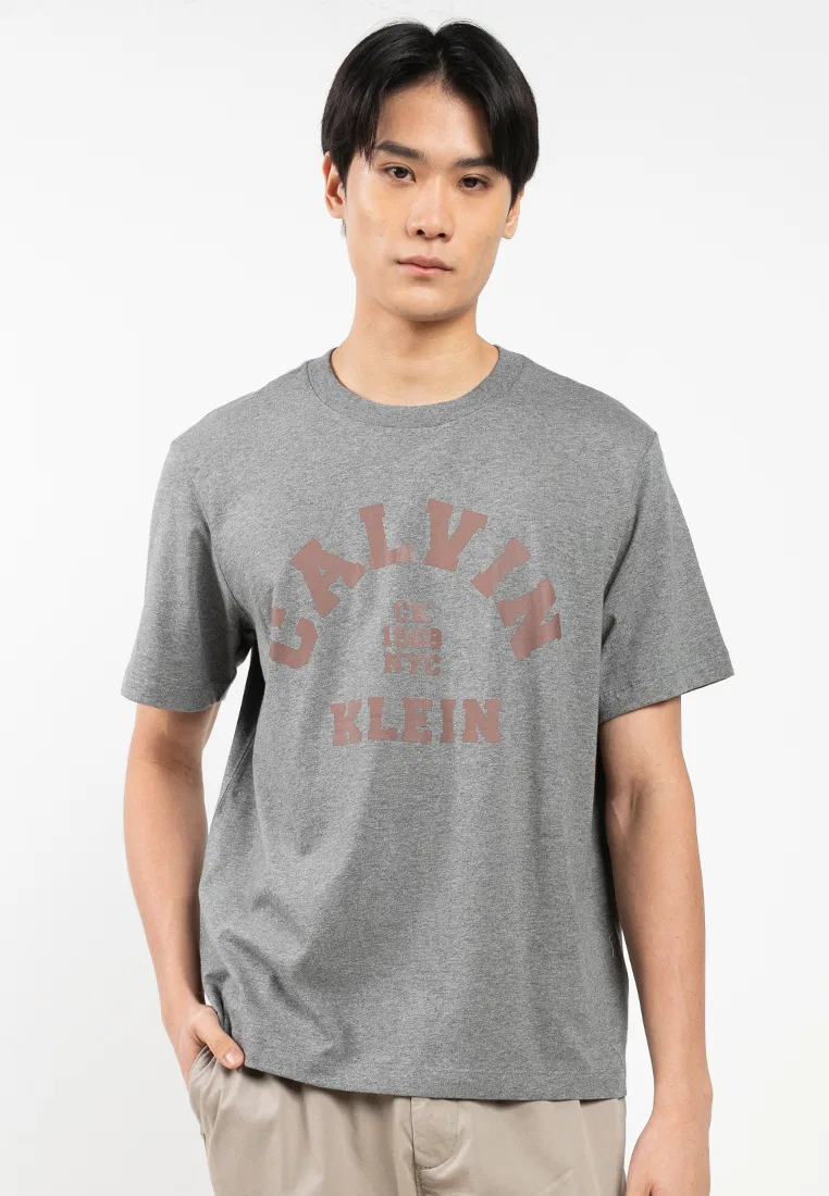Футболка с принтом, Calvin Klein Jeans, серый