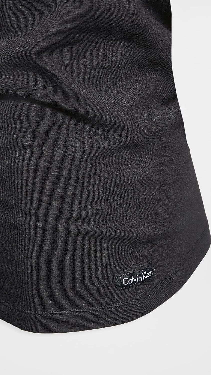 Комплект из 3 мужских нижних маек Calvin Klein из хлопка и эластичной ткани, 3 Black - Vneck — фото 4