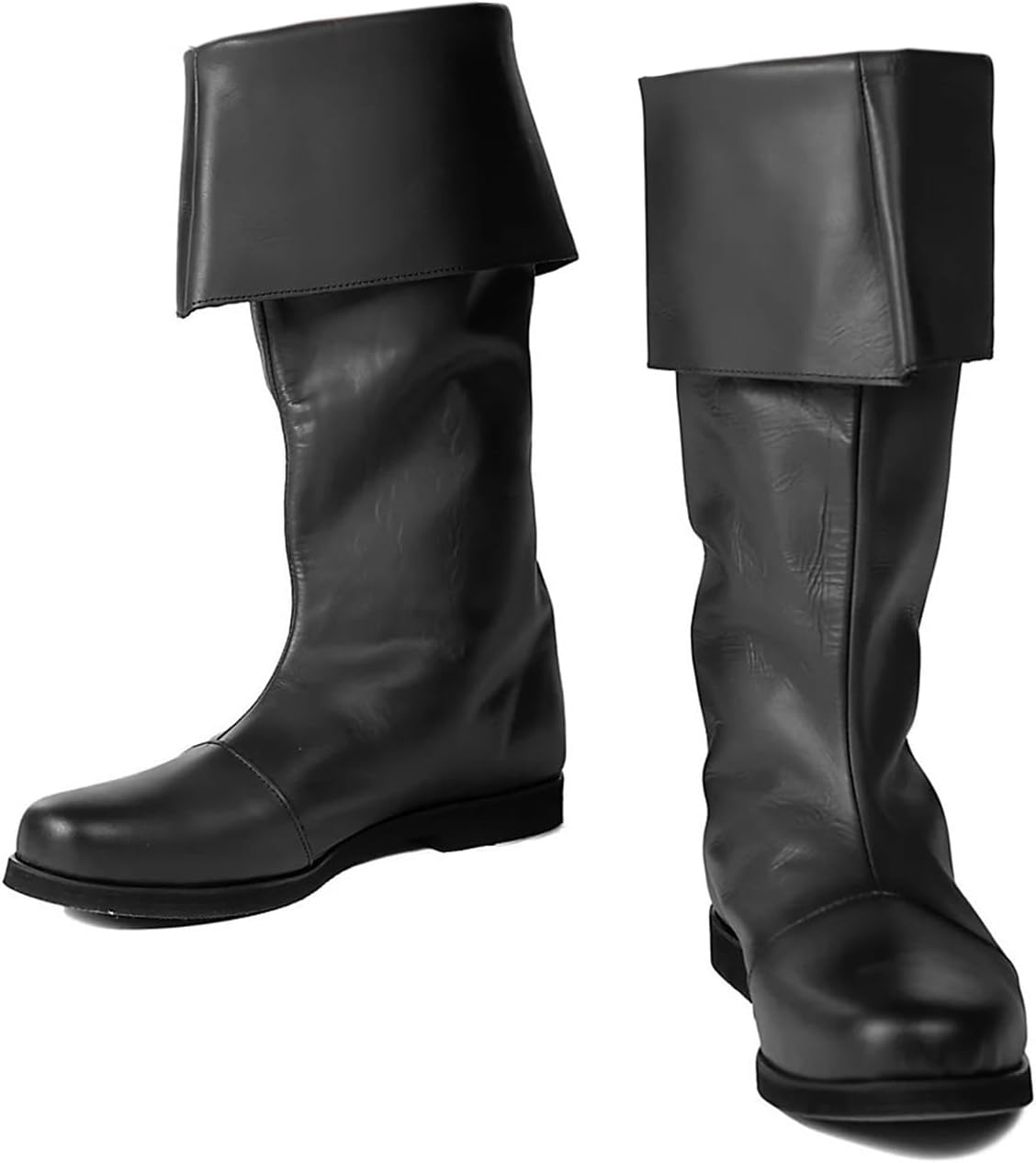 

Средневековые мужские готические сапоги до середины голени в стиле Ренессанс, сапоги пирата для взрослых, аксессуар для костюма на Хэллоуин Junqiako, черный