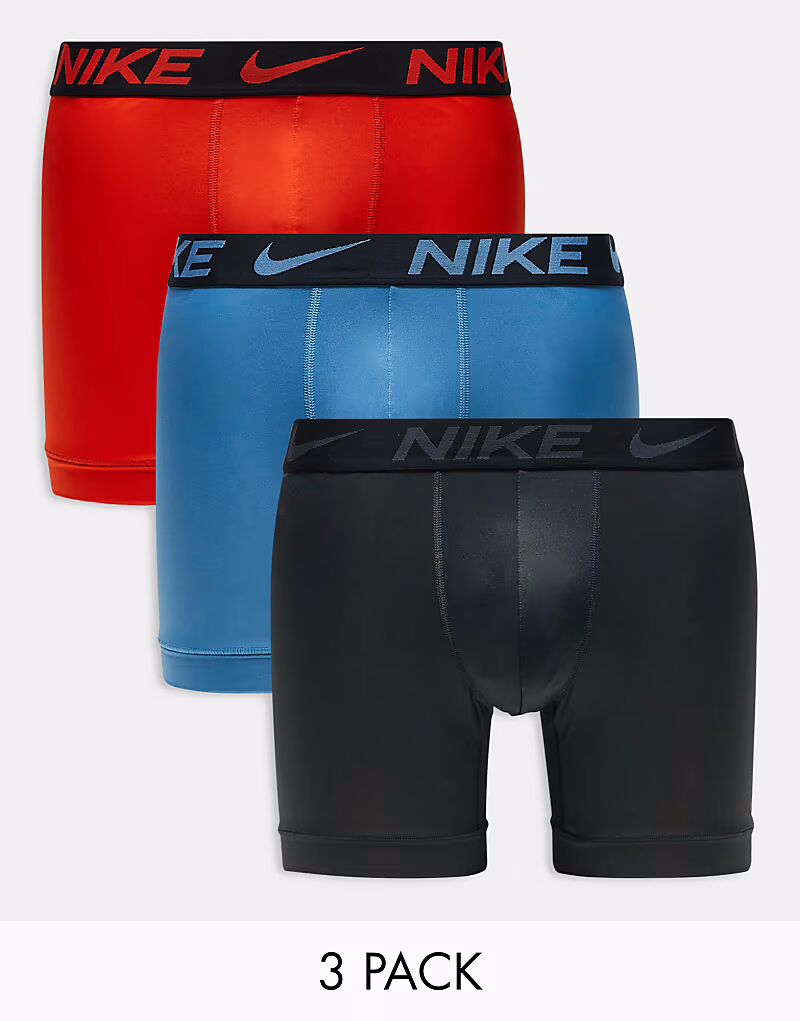 

Комплект из 3 трусов-боксеров Nike Essential Microfibre оранжевого/синего/серого цветов