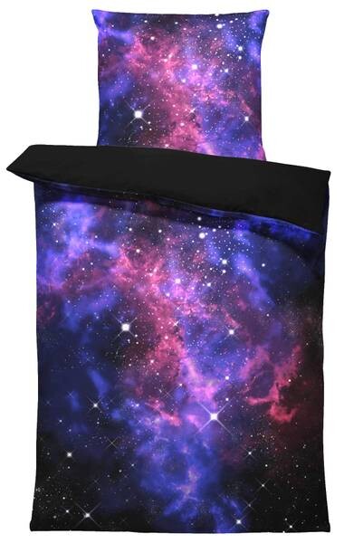 

Постельное белье space galaxy 135 х 200 см One-Home, черный