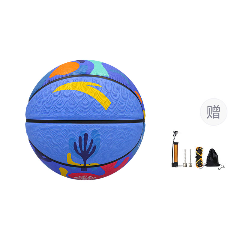 

ANTA Специализированный резиновый баскетбольный мяч для школьников Gaokao Deep Sea Blue 7/5 тренировочный