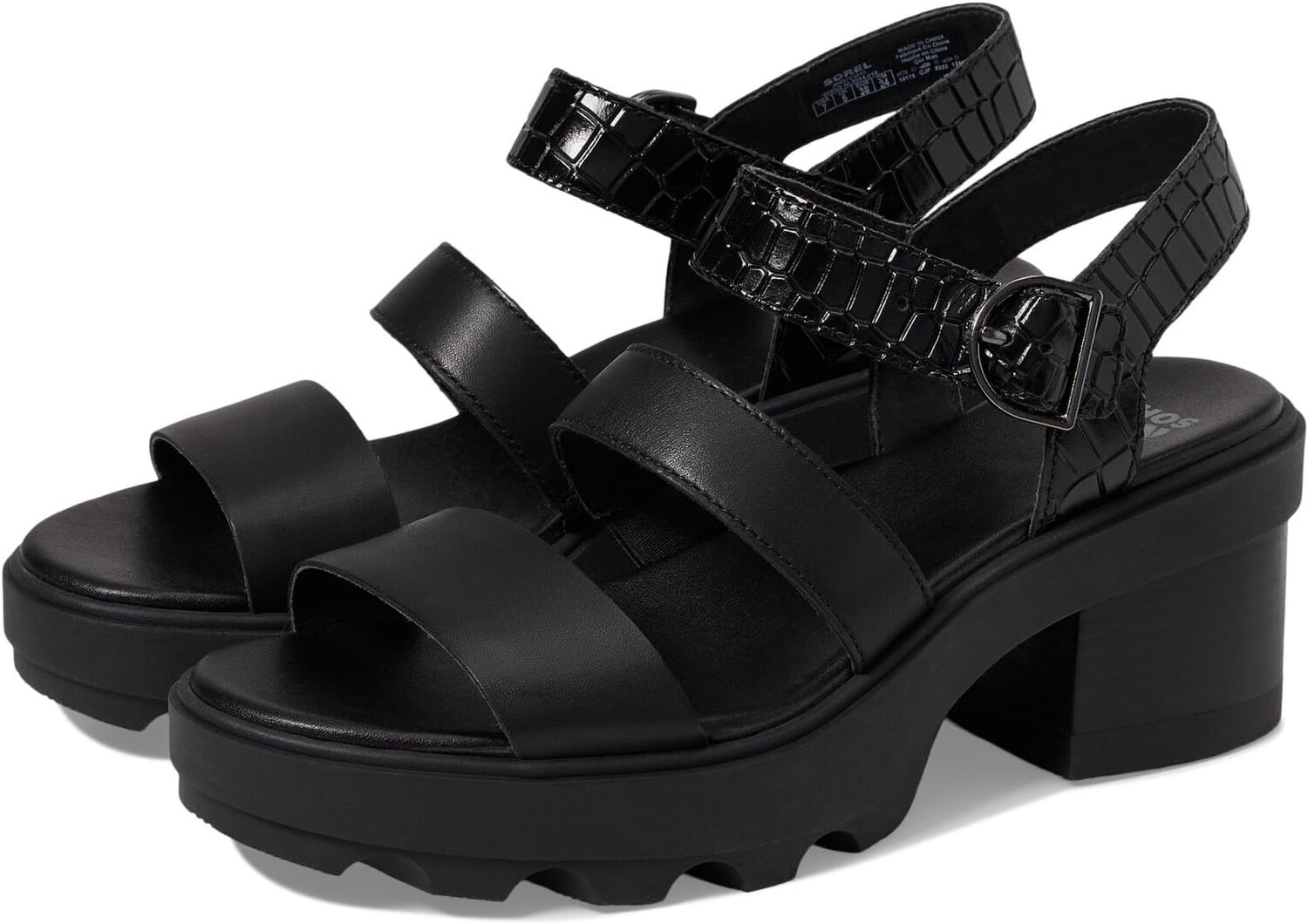 

Сандалии SOREL Joanie Heel Ankle Strap, цвет Black/Black