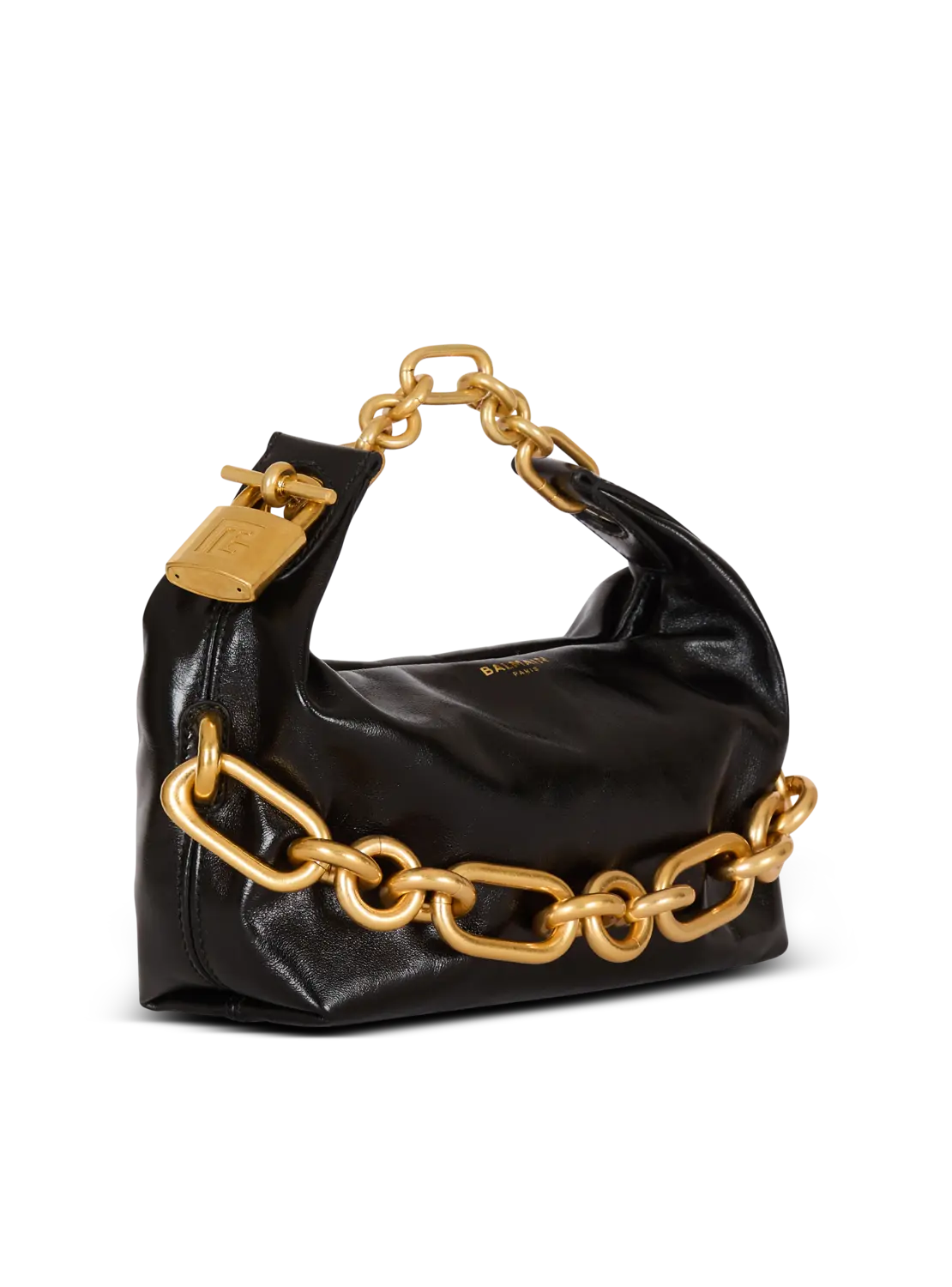 Мини-сумка Sync из телячьей кожи Balmain, бежевый/черный — фото 3