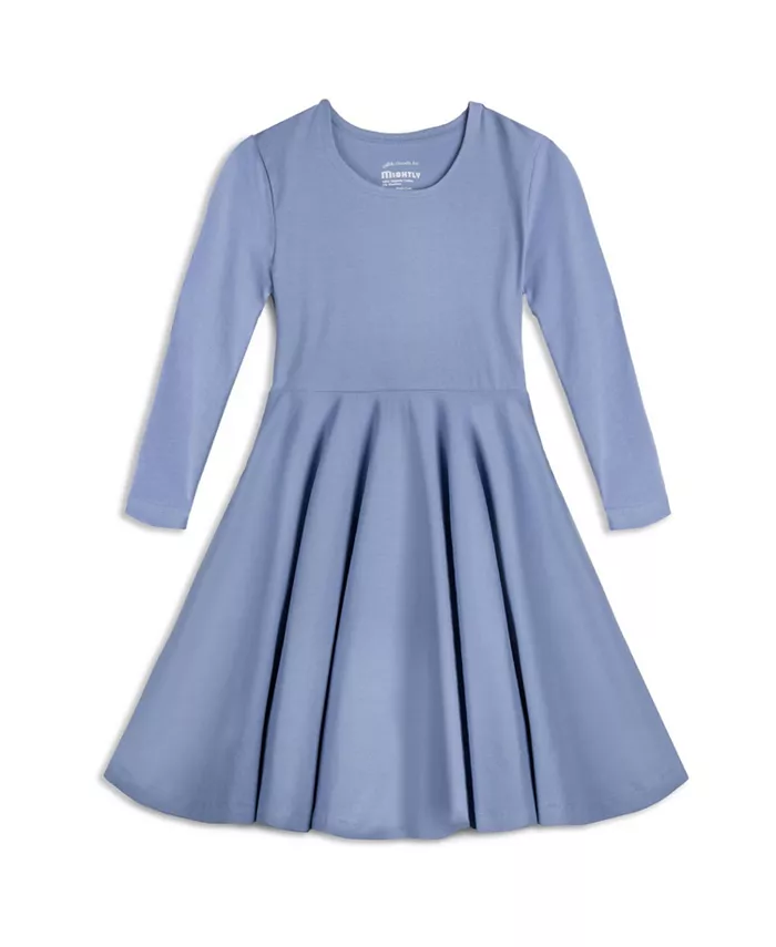 

Детское платье с 3/4 рукавом из органического хлопка Fair Trade, модель Solid Twirl Mightly, синий