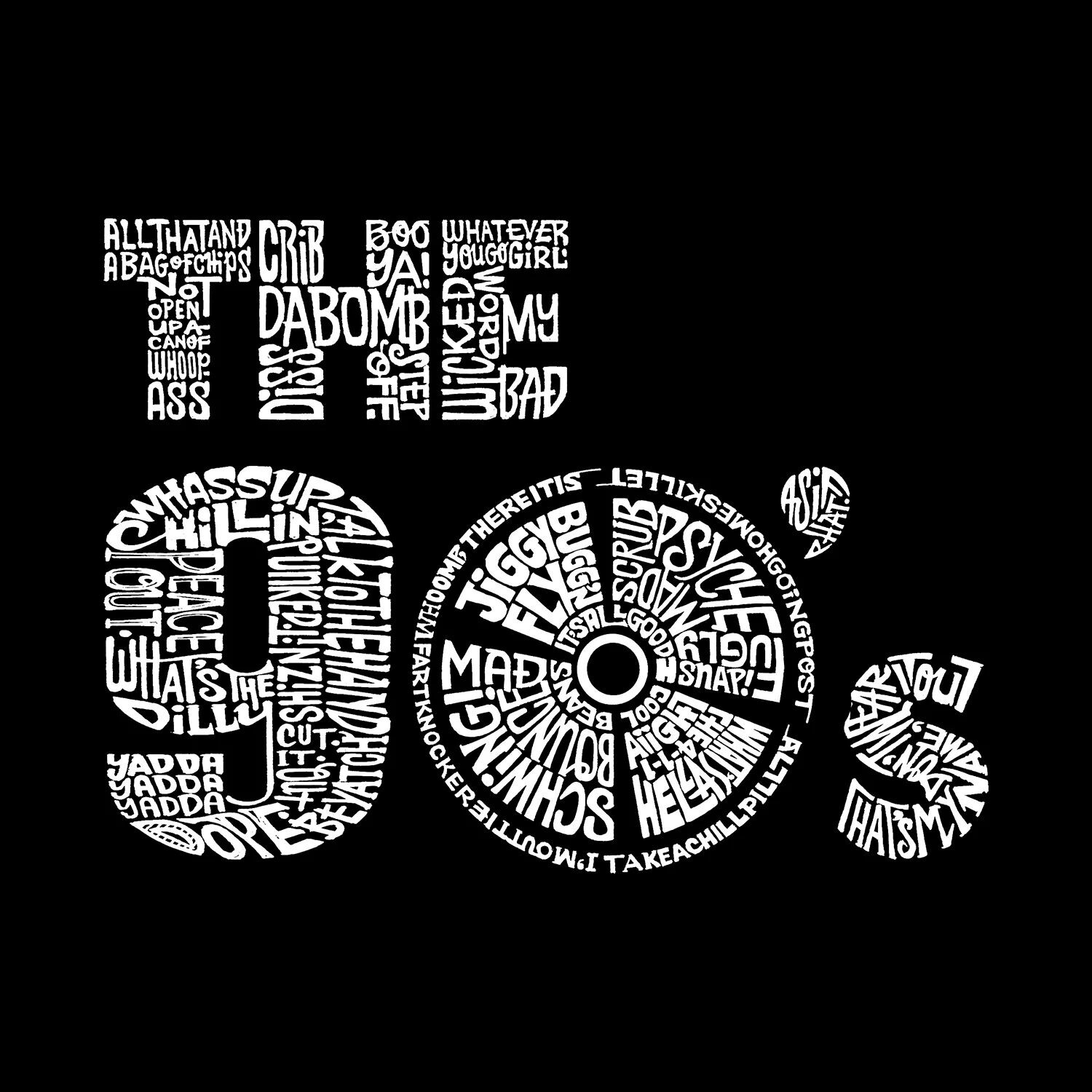 

90S — мужская футболка премиум-класса Word Art LA Pop Art