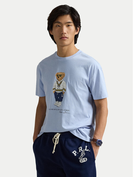 

Облегающая футболка 710973137001 Polo Ralph Lauren, голубой