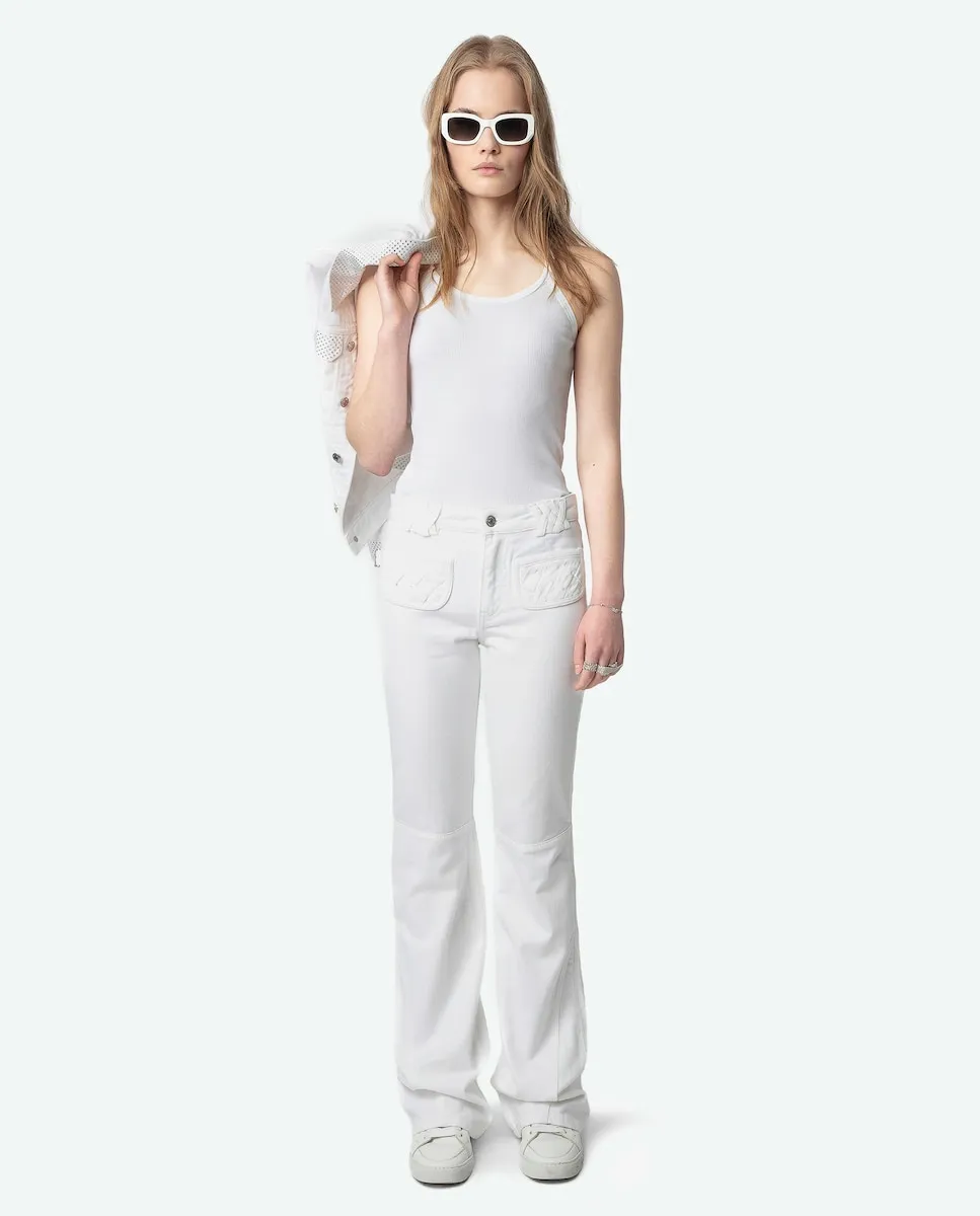 

Женские джинсы Écume Bootcut среднего размера Zadig & Voltaire, белый