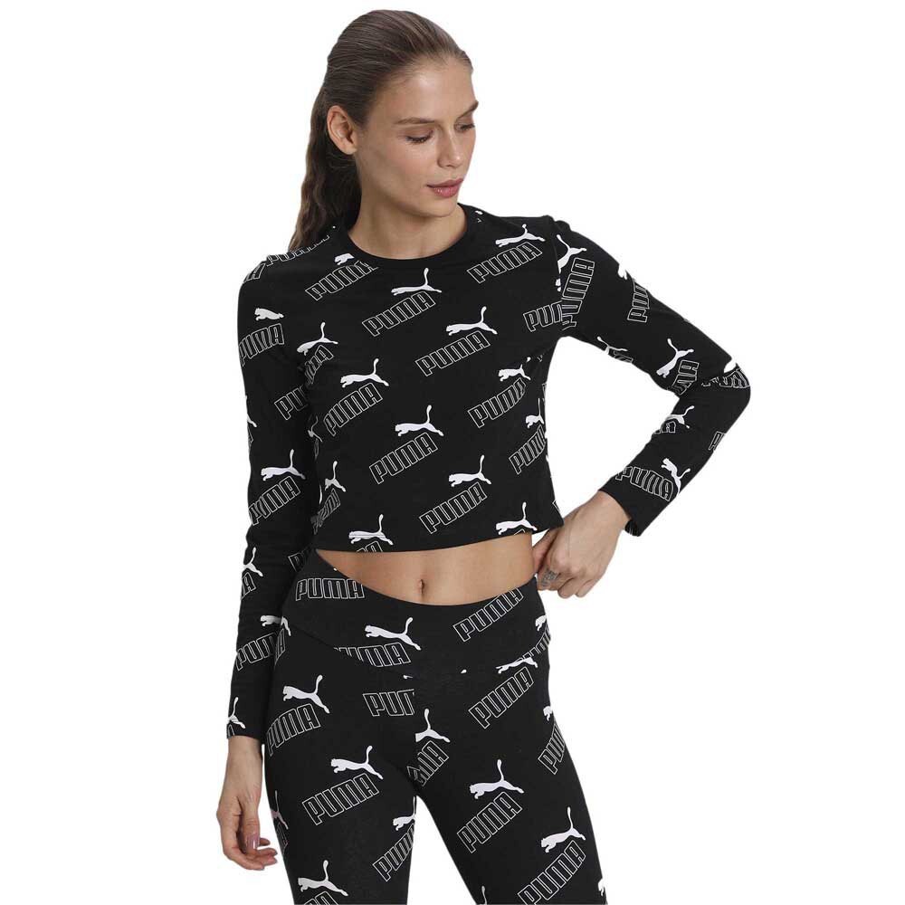 

Футболка с длинным рукавом Puma Amplified All Over PrinFitted, черный