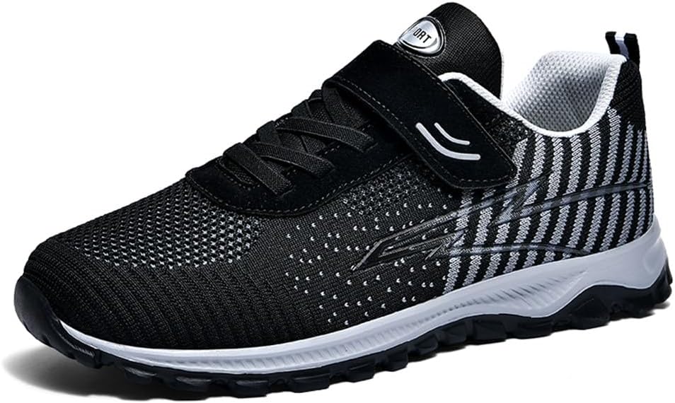 

LEADER SHOW Мужские повседневные прогулочные туфли для пожилых, легкие, с ремешком, удобные кроссовки, черный