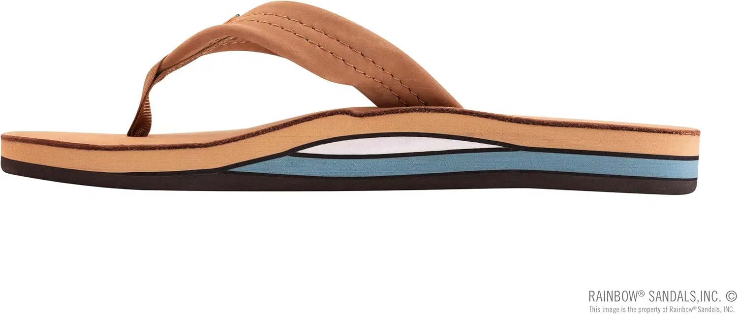 Сандалии с поддержкой стопы, из натуральной кожи, Rainbow, Tan/Blue Rainbow Sandals — фото 2