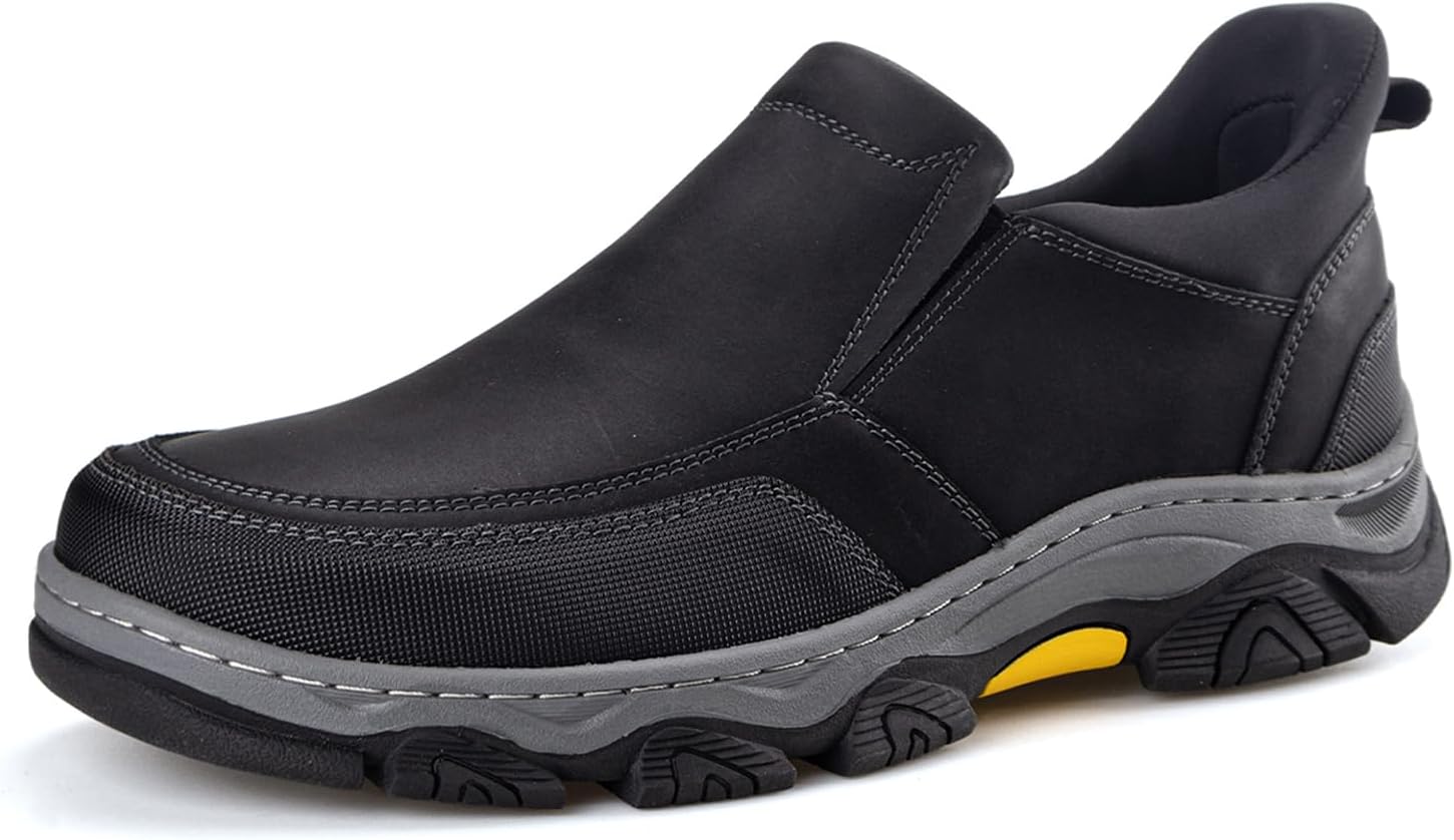 

Мужские слипоны UPIShi без застежек, водонепроницаемые лоферы из кожи, повседневная обувь для прогулок, офиса и бизнеса с амортизирующей подошвой, черный