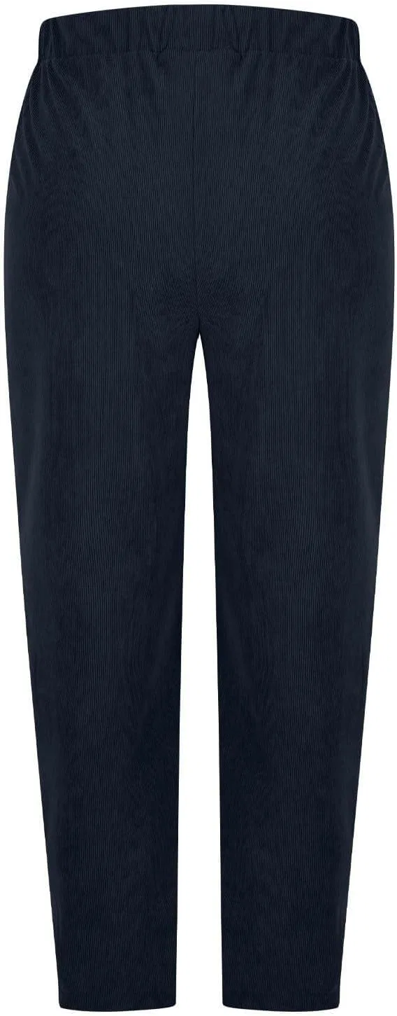 Женские брюки из вельвета Casual Wide Leg в стиле Treetop с эластичным поясом и комфортной посадкой Palazzo для повседневной носки Generic, темно-синий — фото 3