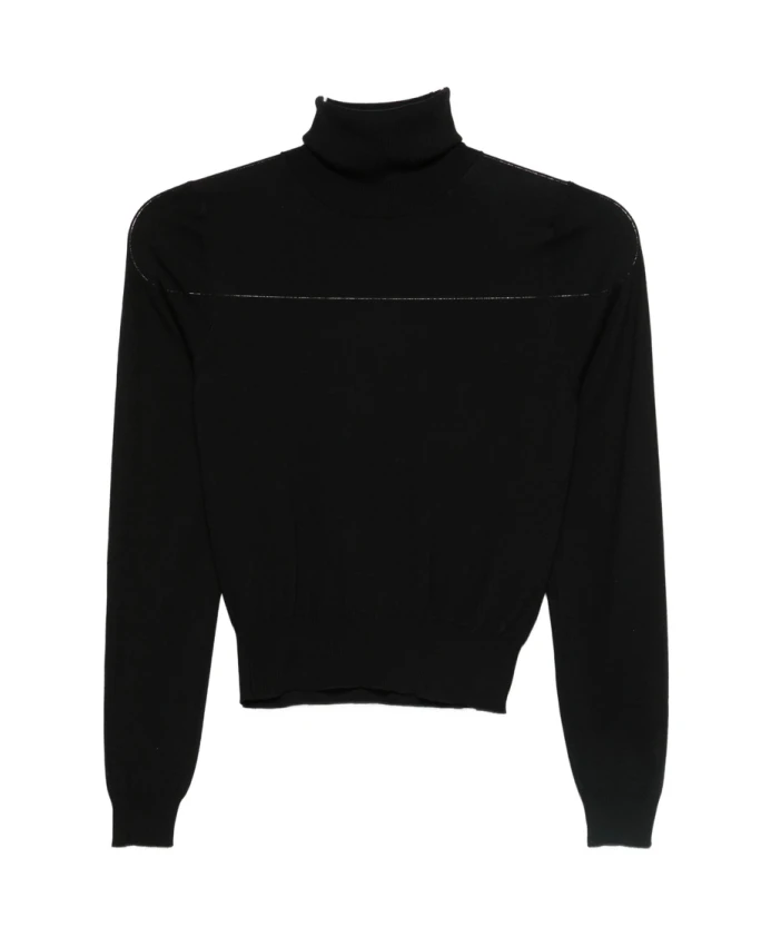 

Свитер с высоким воротником в полоску Goes Botanical, черный