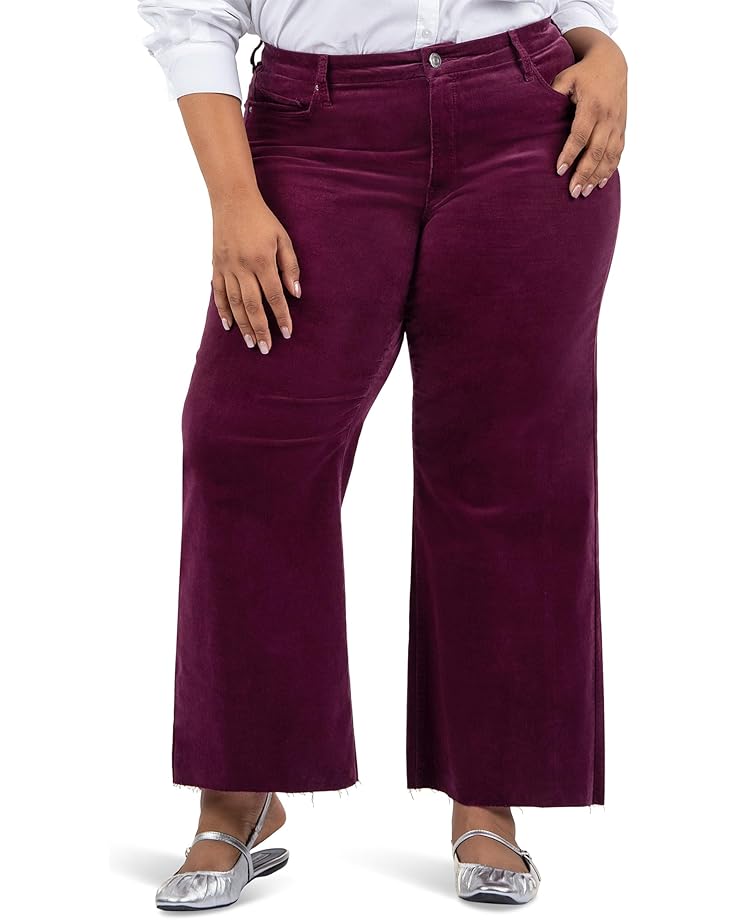 

Джинсы KUT from the Kloth Plus Size Meg High Rise Fab Ab Wide Leg Raw Hem-Long Inseam, цвет Mulberry