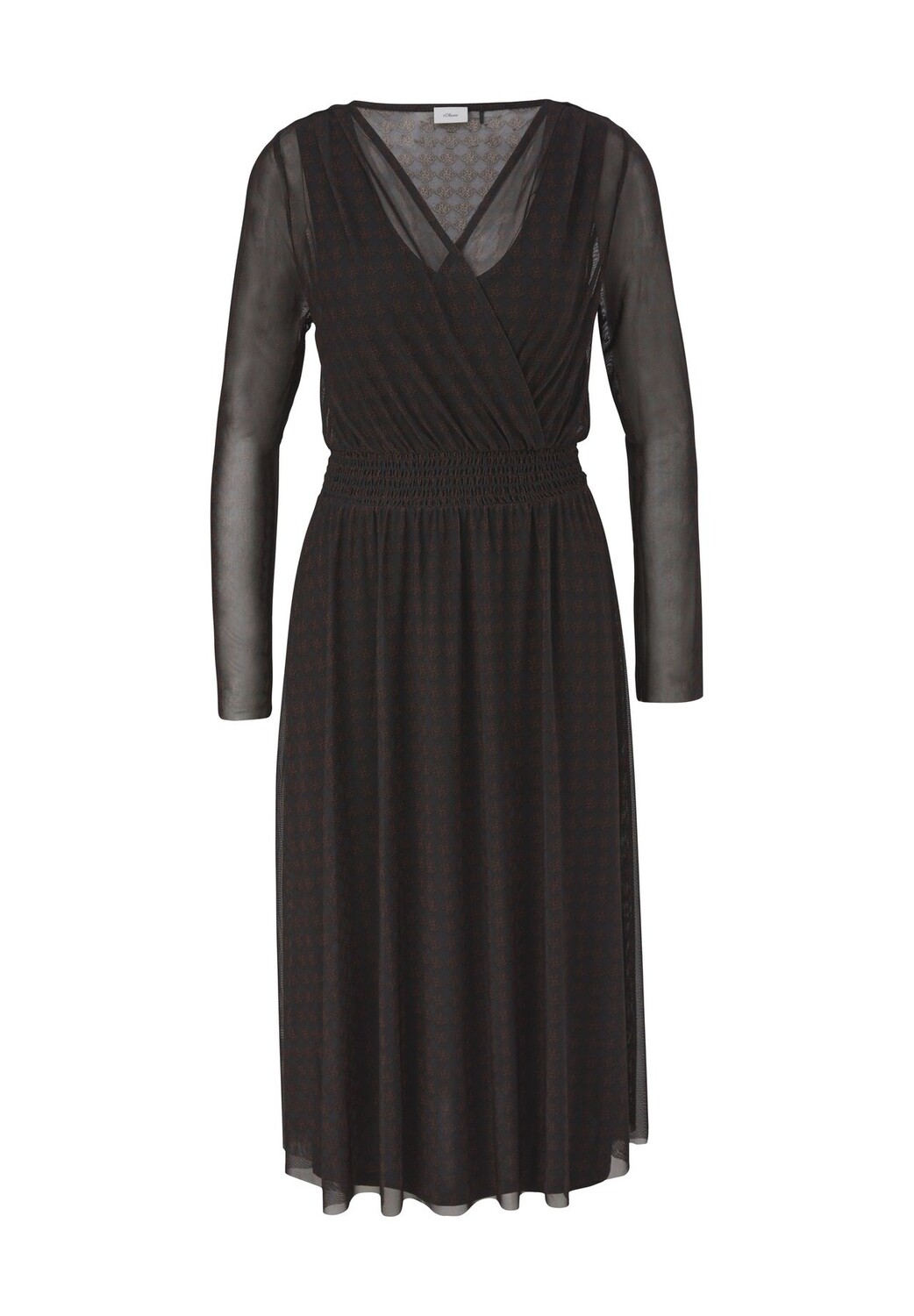 

Женское платье с запахом и длинными рукавами s.Oliver BLACK LABEL, цвет Grey Black