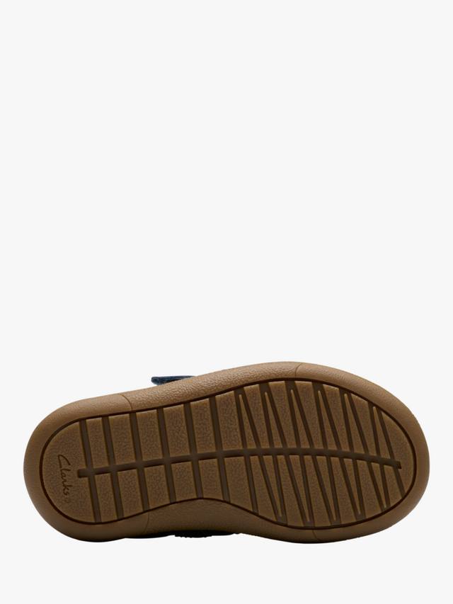 Ботиночки Clarks Baby Flash Grow First Steps T-Bar, кожаные, синие — фото 3