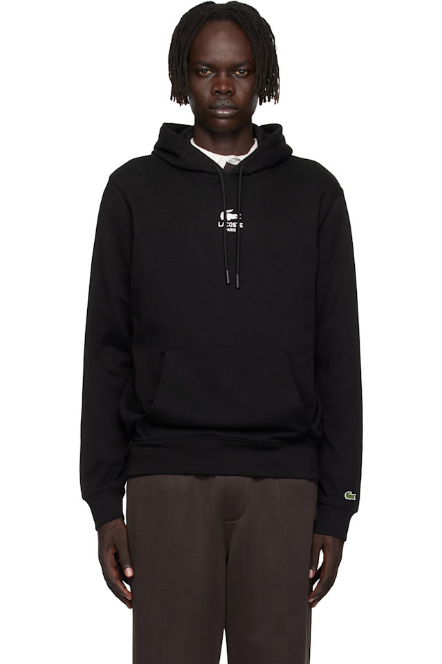 

Худи с принтом Lacoste, черный