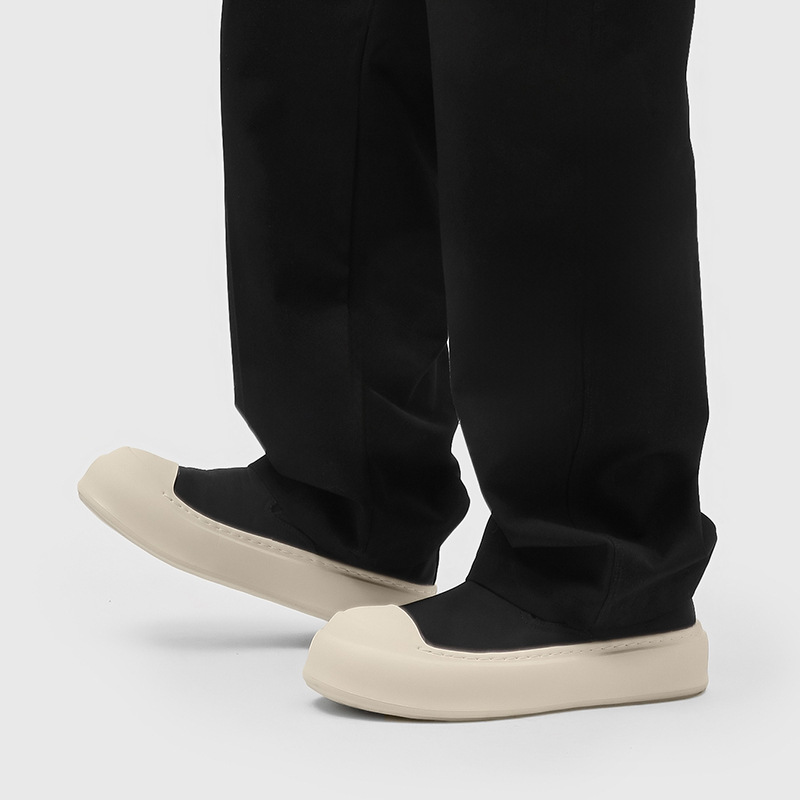 WEISHIBANGWEI Мужские лоферы черные с потайной платформой, цвет Black Hidden Wedge — фото 4