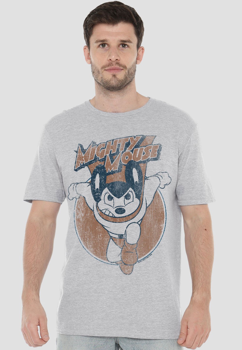 

Футболка с принтом MIGHTY MOUSE FLYING WITH PURPOSE Cotton Soul, серый