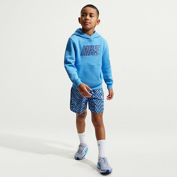 Детская флисовая толстовка с принтом Nike, University Blue — фото 3