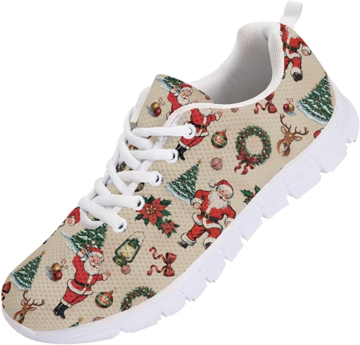 

Мужские кроссовки Funnydude с забавным принтом, легкие и дышащие, для бега и зала, осенние, Santa Claus