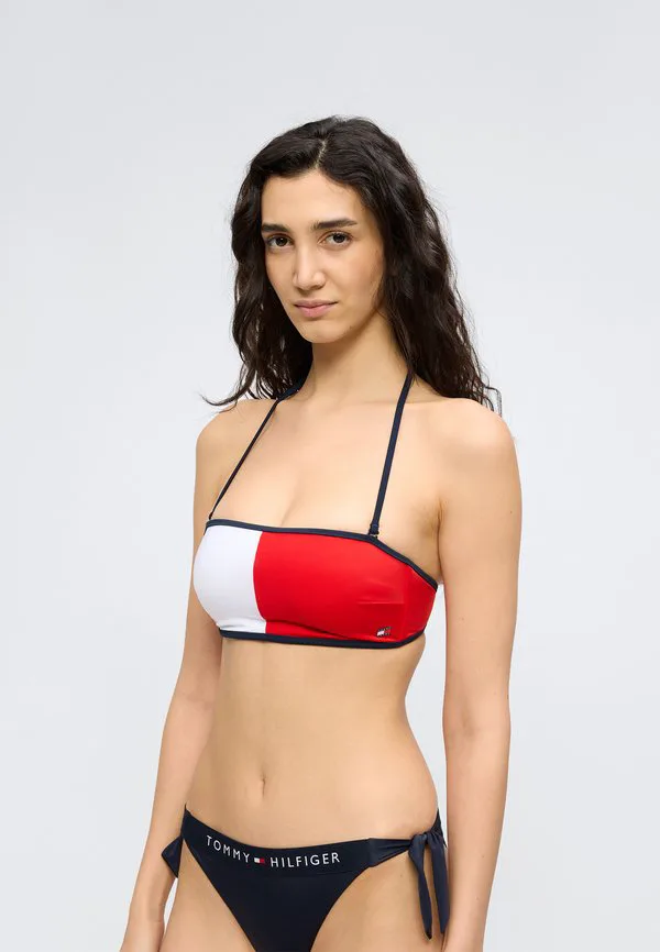 Бикини-Топ с цветными блоками и завязками на шее. Tommy Hilfiger, Dark Night Navy — фото 3