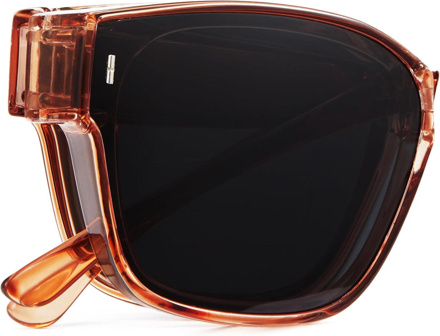 

Поляризованные солнцезащитные очки Cyxus 2 в 1, складные и надеваемые поверх обычных, для женщин и мужчин, квадратная форма, защита от УФ-излучения UV400, для вождения, P1128, Translucent/ Dark Grey Tea-p1128