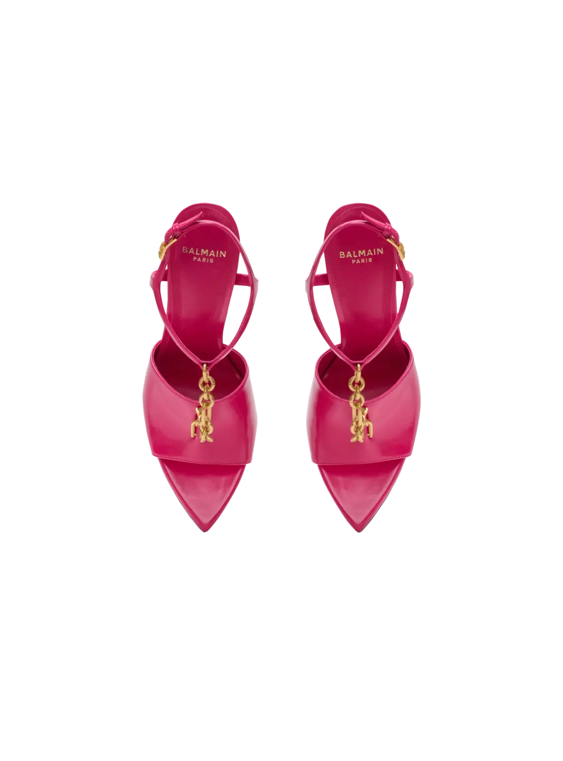 Сандалии Sync из блестящей овечьей кожи Balmain, розовый — фото 3