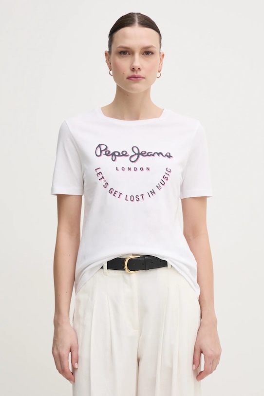 

Хлопковая футболка RUMER Pepe Jeans, белый