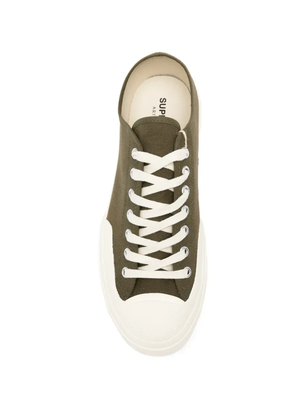 Канвасовые кеды на шнуровке Superga, зеленый — фото 4