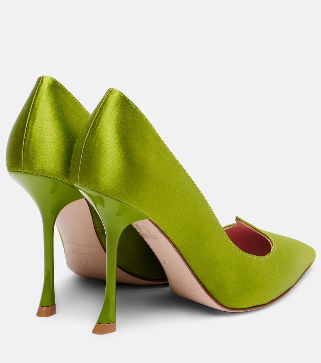 Атласные туфли I Love Vivier 100 Roger Vivier, Verde Acceso — фото 2