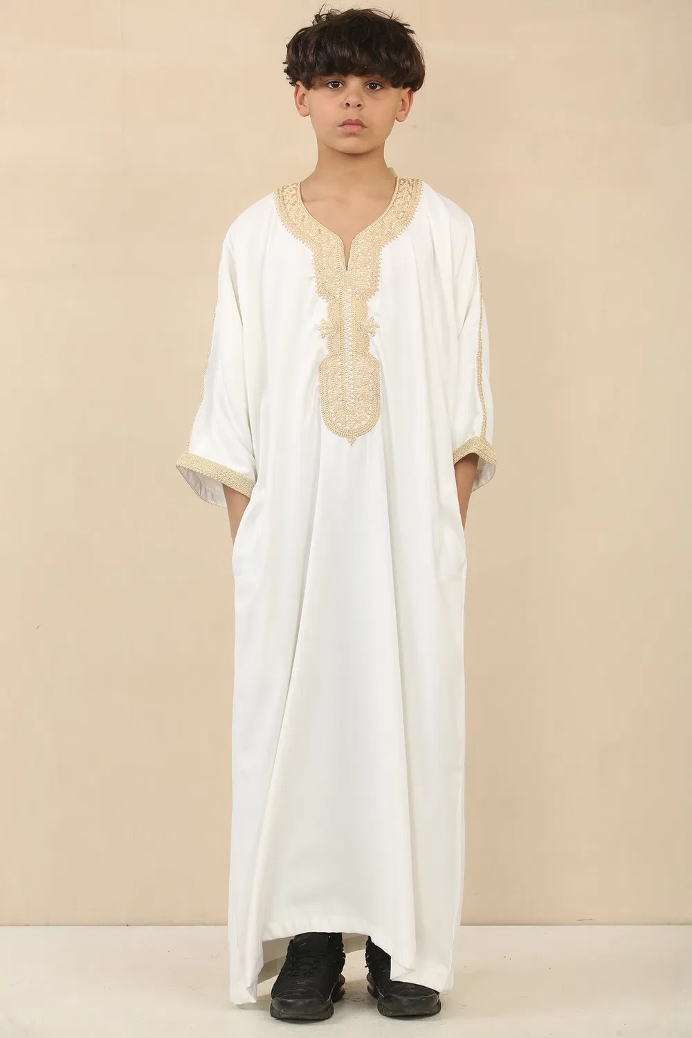Arabic Thobes Детский белый марокканский халат для мальчиков Thobe Djellaba Jubba Eid