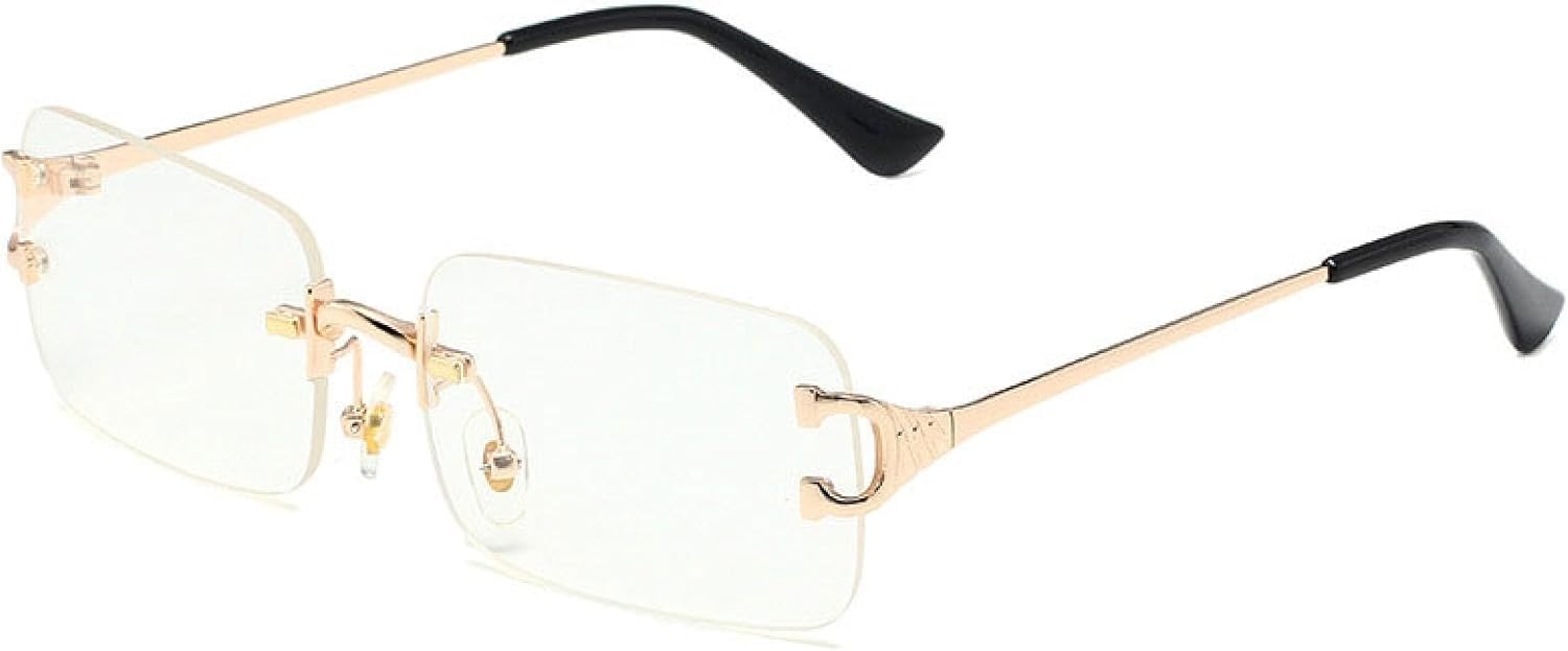 

Солнцезащитные очки с защитой от УФ-излучения UV400 | Безободковая металлическая маленькая золотистая оправа | Для женщин и мужчин, для занятий спортом на открытом воздухе и вождения DSVIGF, C7