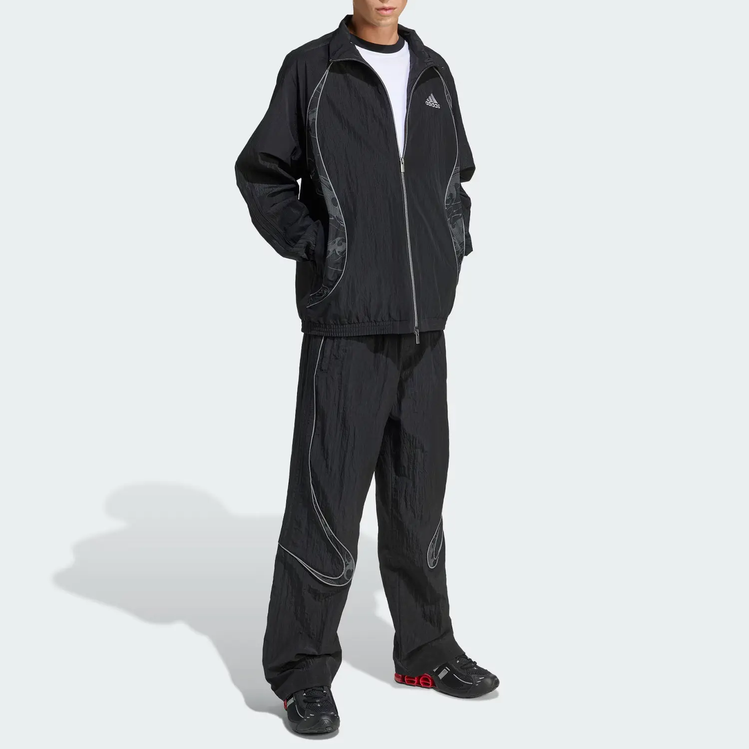Adidas Вышитая куртка с графическими вставками, Black — фото 4