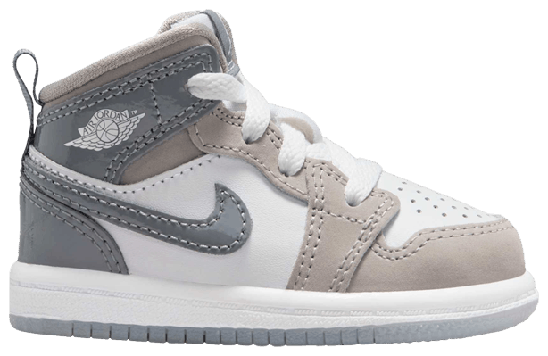 

Кроссовки Air Jordan 1 Mid SE TD 'Patent Cool Grey', серый
