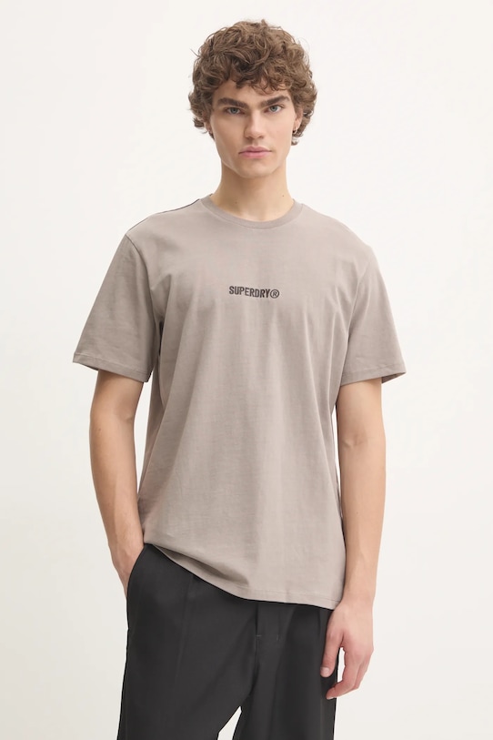 

Хлопковая футболка Superdry, серый