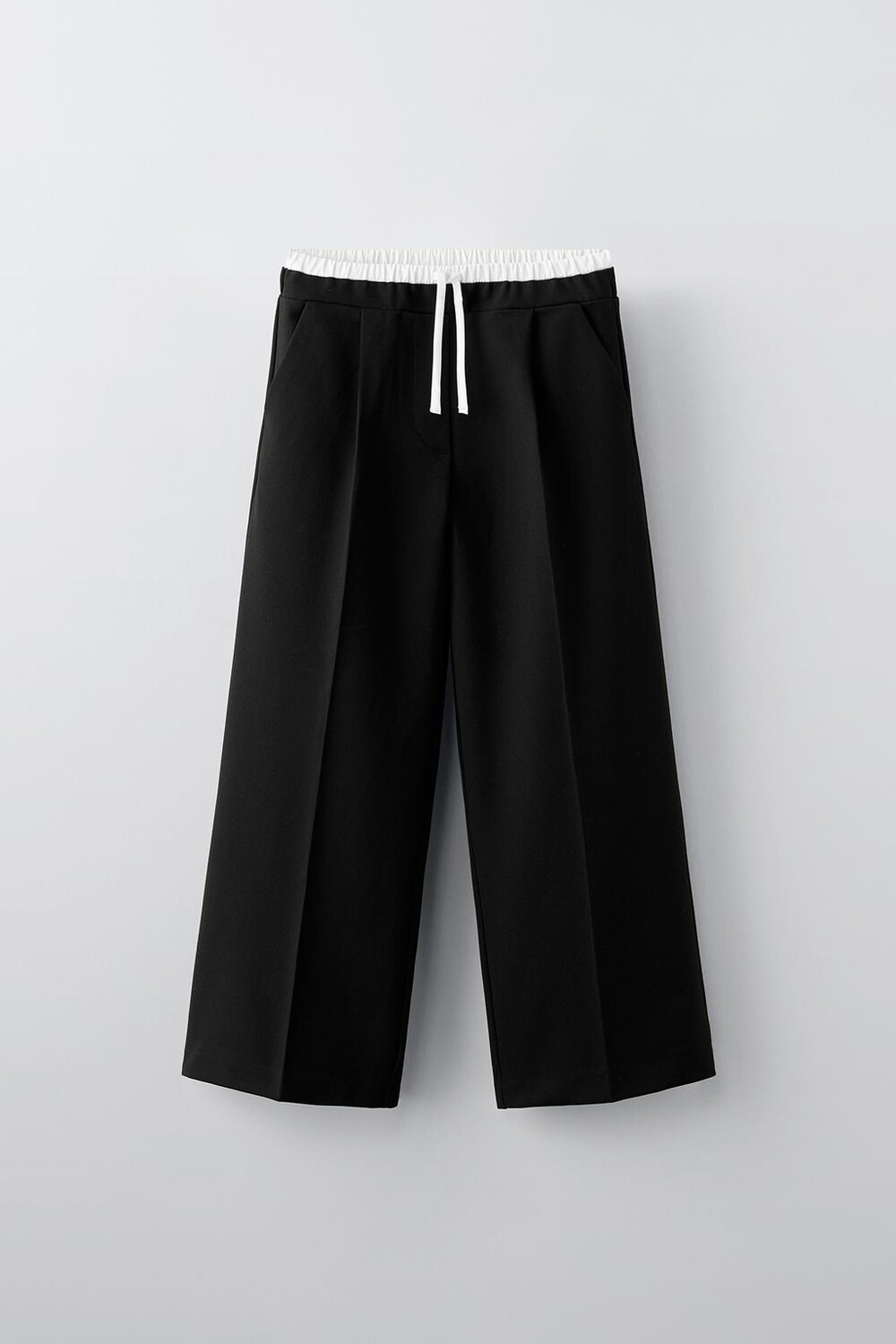 

Брюки с двойным поясом ZARA, черный