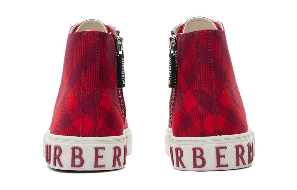 Кеды детские Burberry, красный — фото 4