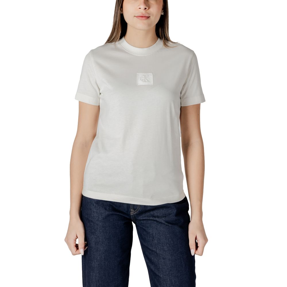 

Кремовые хлопковые топы и футболки Calvin Klein Jeans