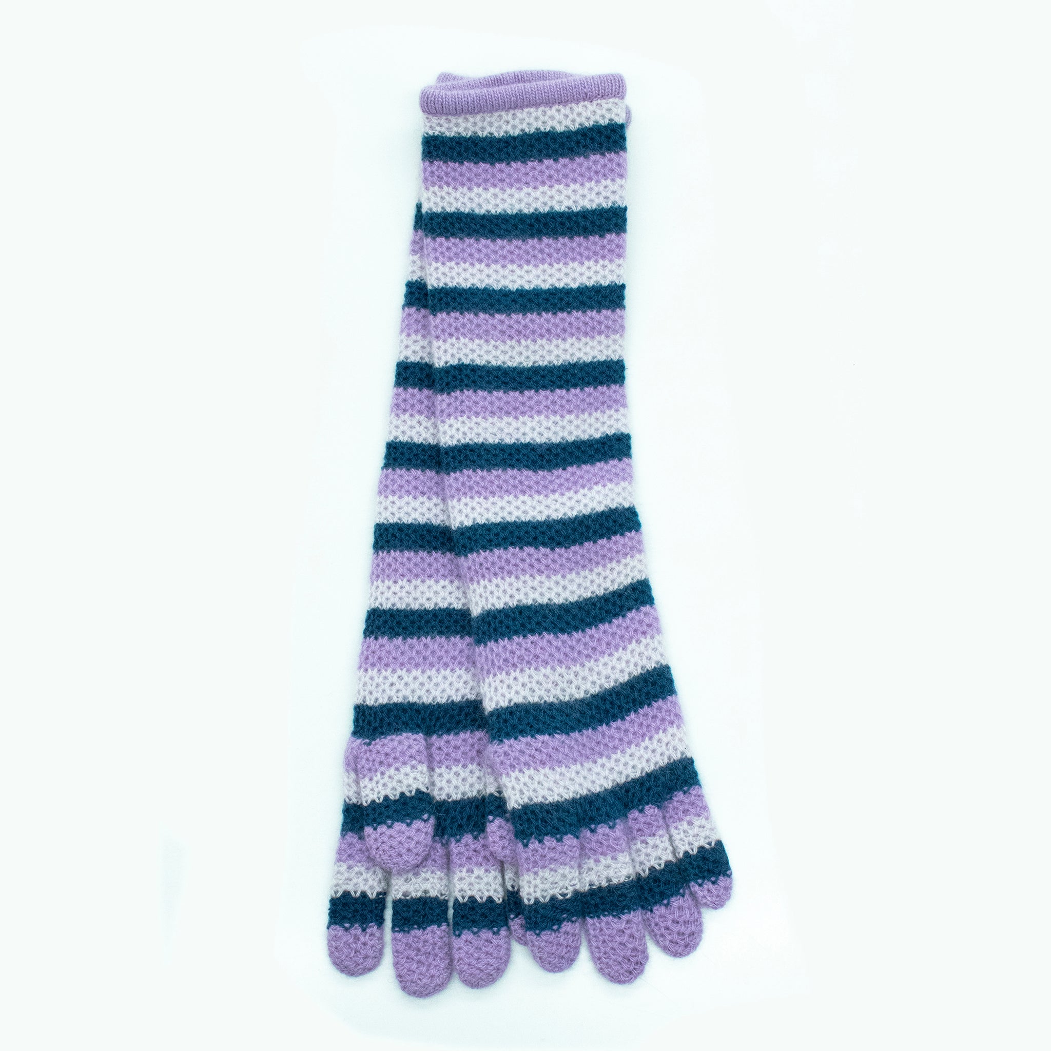 

КАШЕМИРОВЫЕ ДЛИННЫЕ ПОЛОСАТЫЕ ПЕРЧАТКИ Portolano, цвет orchid/lavander