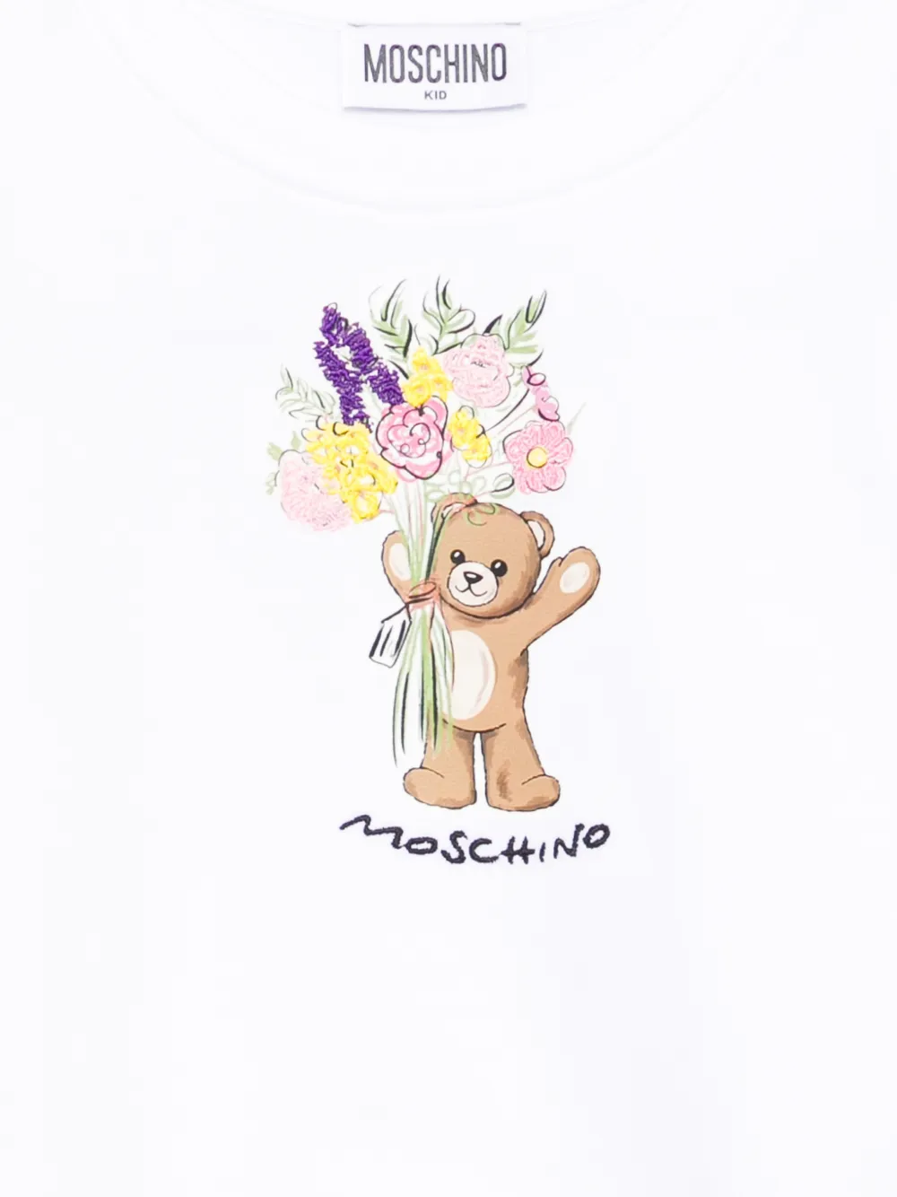 Свитшот с мотивом мишки Moschino Kids, белый — фото 3