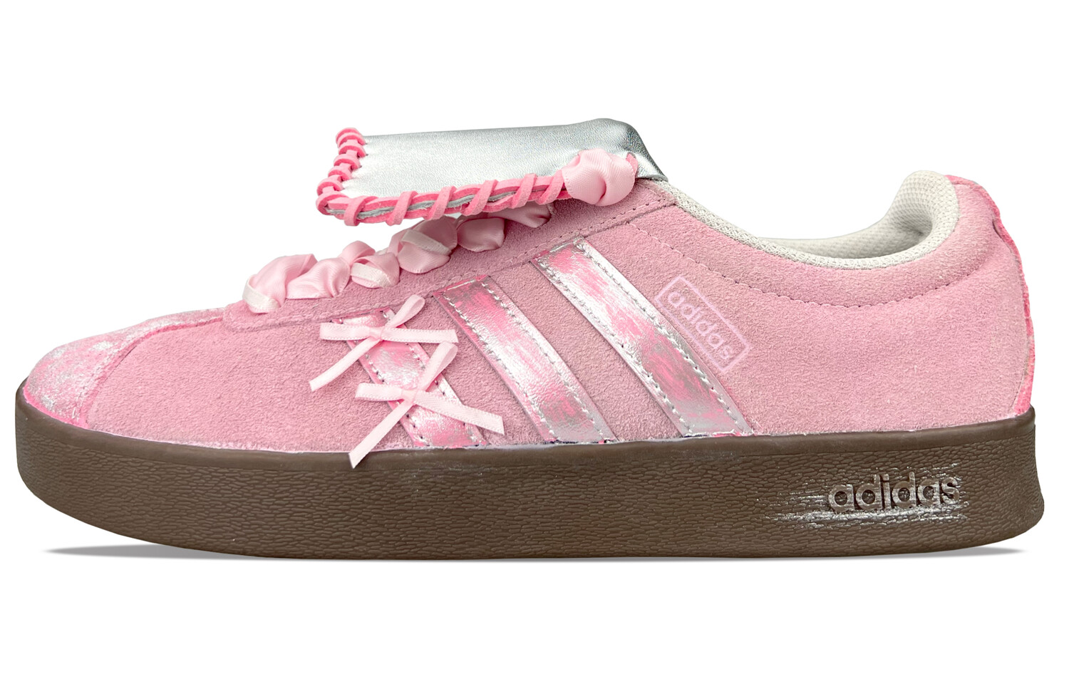 

Кроссовки adidas neo Vl Court Skateboarding Shoes Unisex Low-top Pink/Sliver, розовый