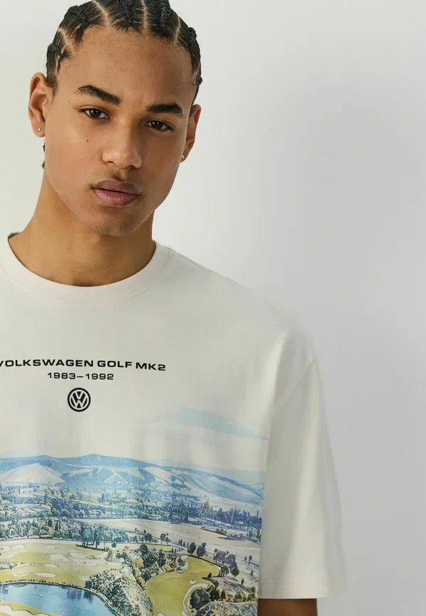 Футболка Regular fit Volkswagen Graphic T-Shirt, Next, белый с принтом Golf — фото 4