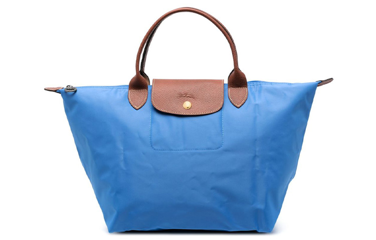 

LONGCHAMP Сумка-мессенджер Le Pliage из коровьей кожи, дорожная сумка среднего размера для женщин, цвет "бриллиантовый синий"