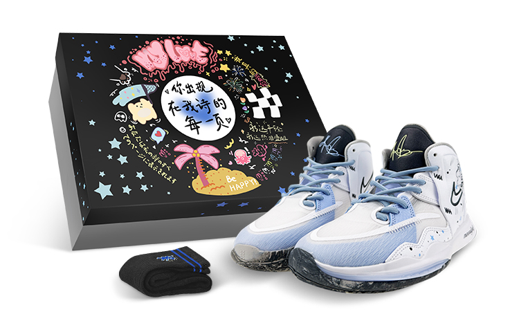 Кроссовки баскетбольные Nike Kyrie 8 Infinity противоскользящие износостойкие унисекс бело-синие
