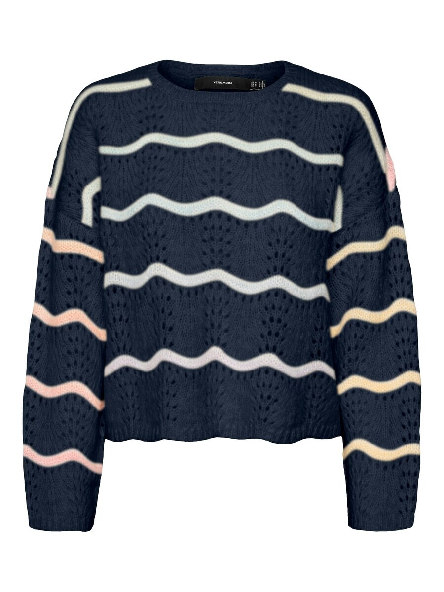 

Тонкий вязаный свитер VERO MODA Sweater, темно-синий